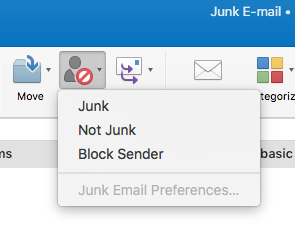 mac mail exchange mark junk